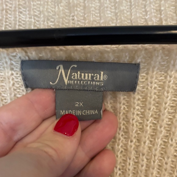 Natural Reflections Beige V-Neck Sweater - Picture 2 of 4